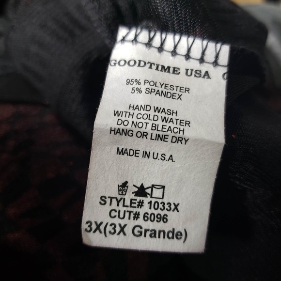 Goodtime USA Women's Plus 3X Stretchy Sheer Burgundy Glitter Black Dress As is - Picture 10 of 11